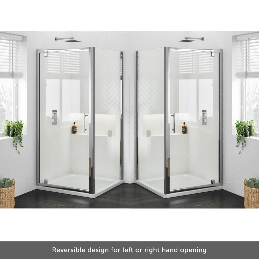 Harbour i6 Easy Clean 6mm Pivot Shower Door & Optional Side Panel