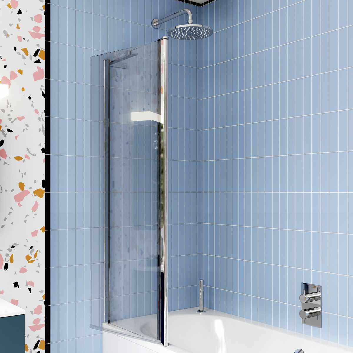 Crosswater Design Double Panel Bath Screen - 1500 x 1060mm