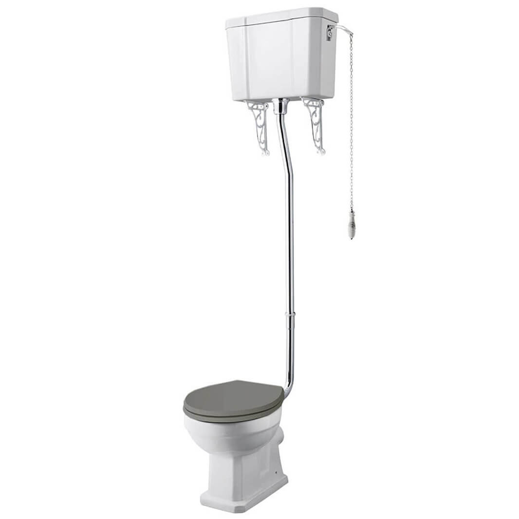 Butler & Rose Audrey Traditional High Level Toilet, Cistern & Flush Pipe Kit and Optional Seat