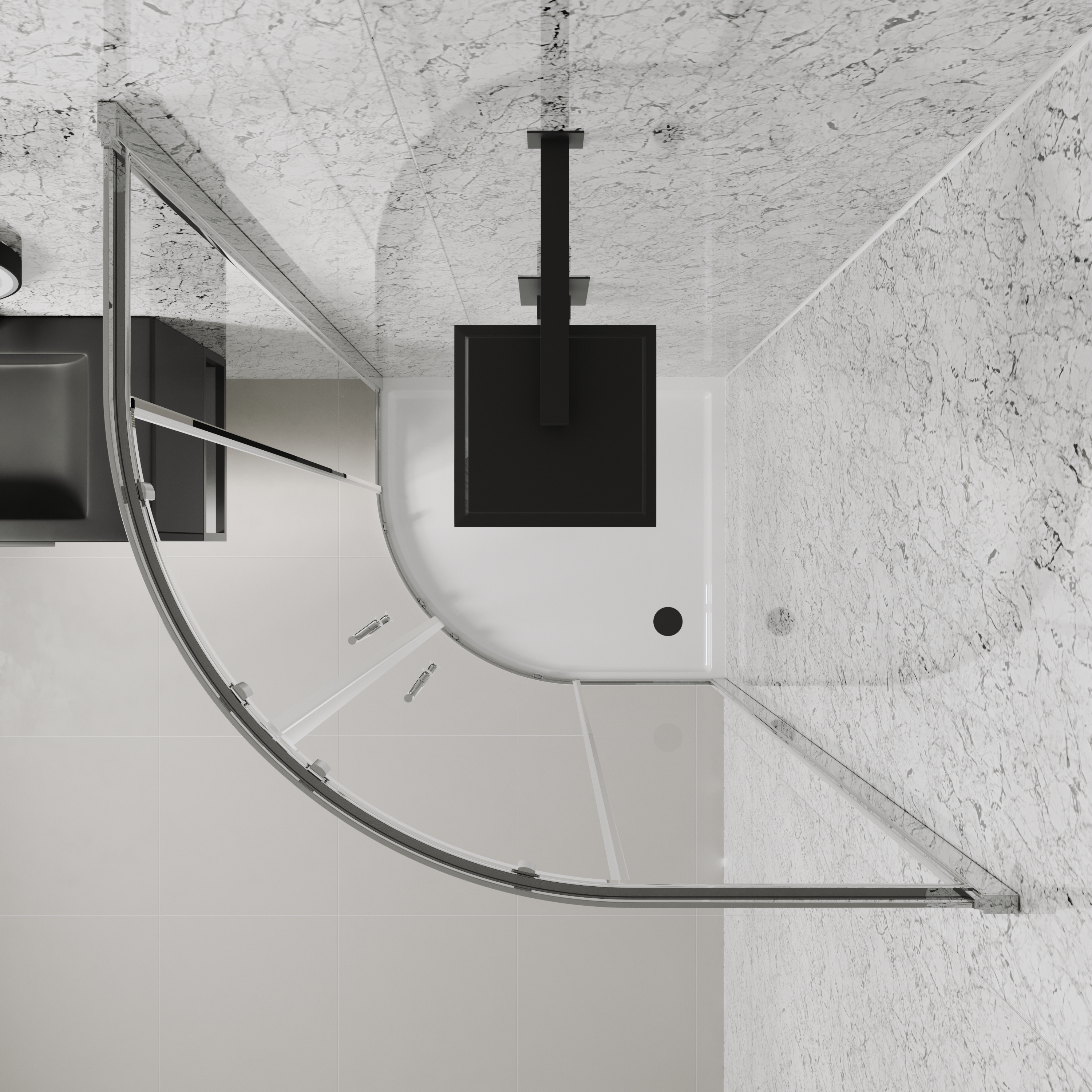 Drench Naturals White Granite PVC Waterproof Bathroom Wall Panel - 1000 x 2400mm