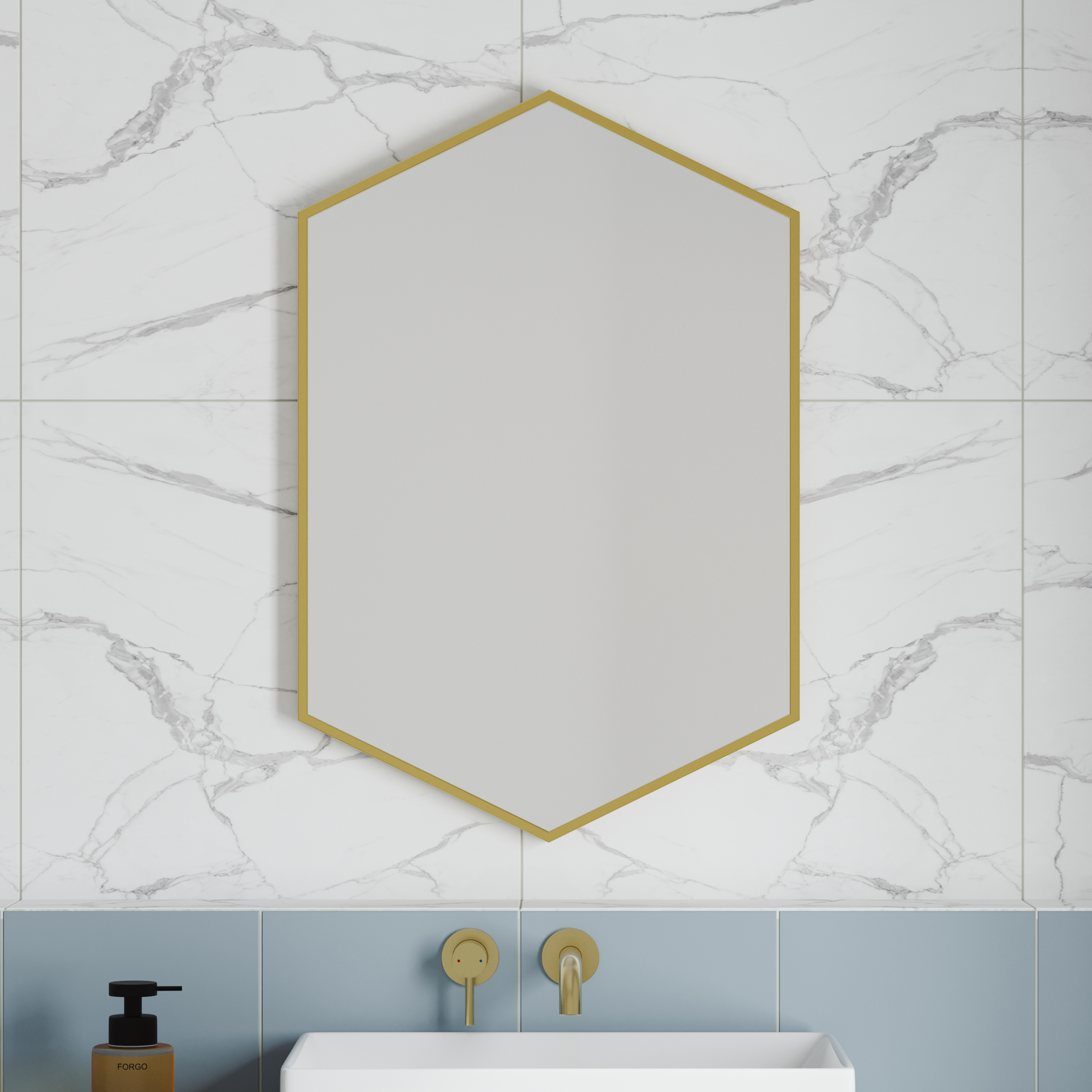 Vellamo Wonder Hexagonal Framed Mirror - 500 x 750mm