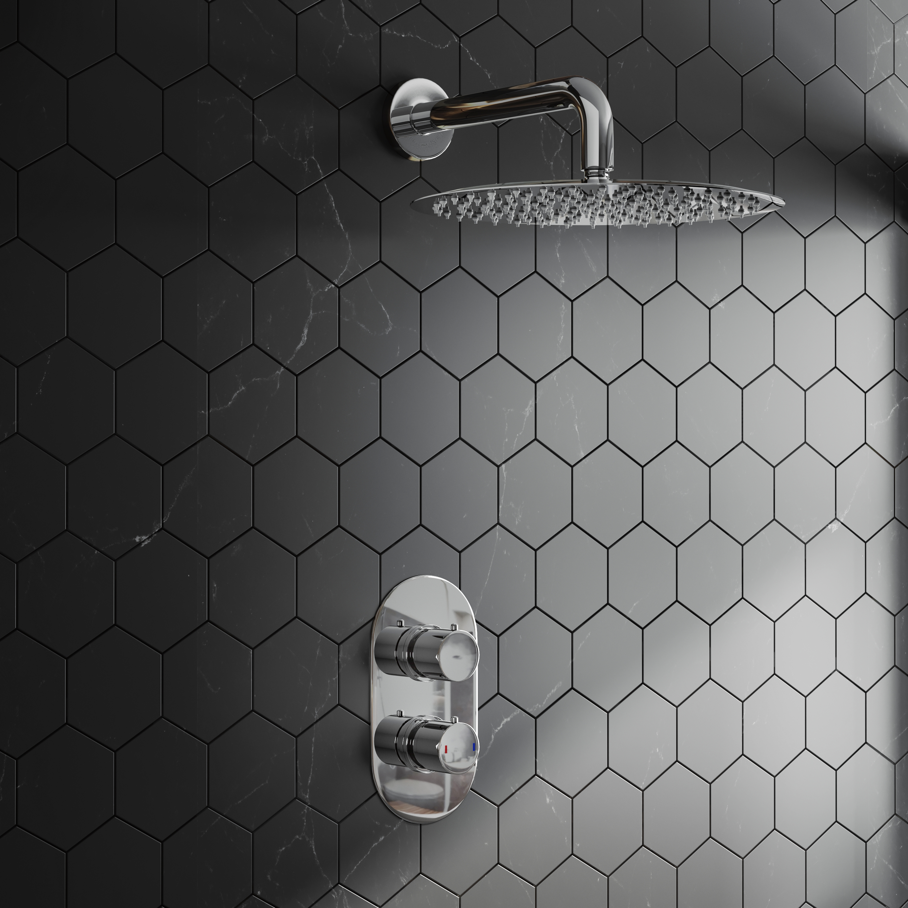 Melanie Concealed Shower Valve & Fixed Shower Head