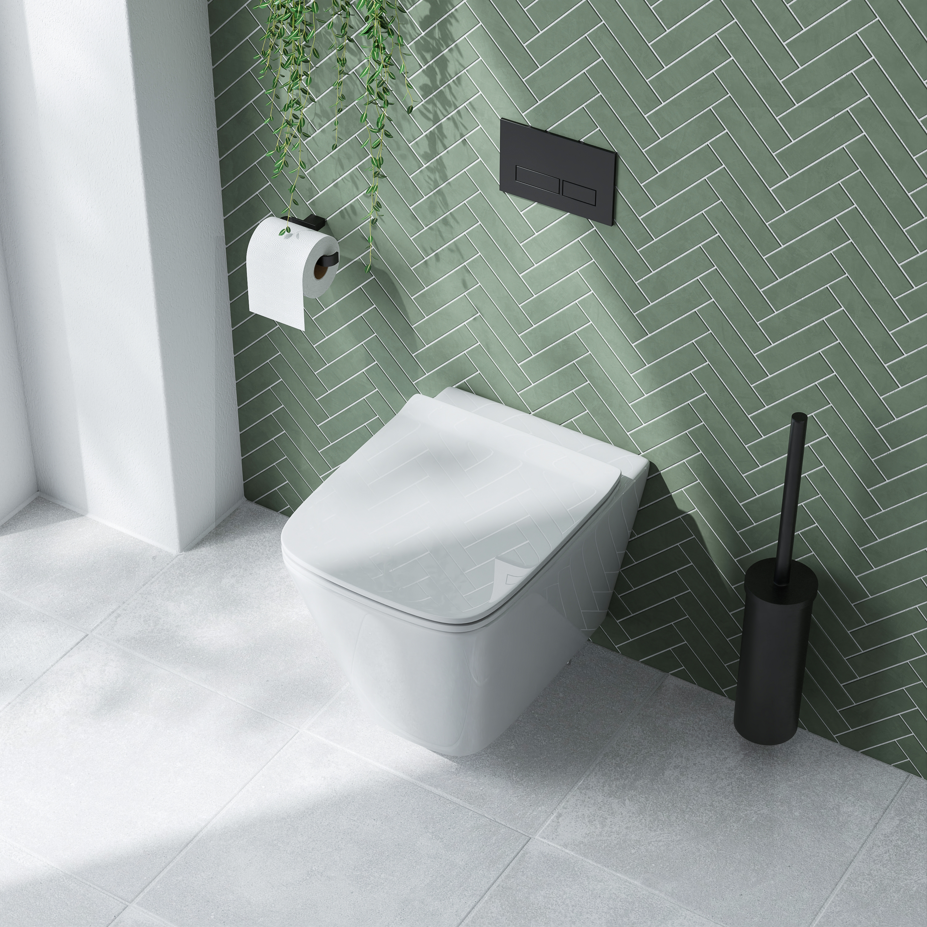 Emily Rimless Short Projection Wall Hung Toilet & Slimline Soft Close Seat