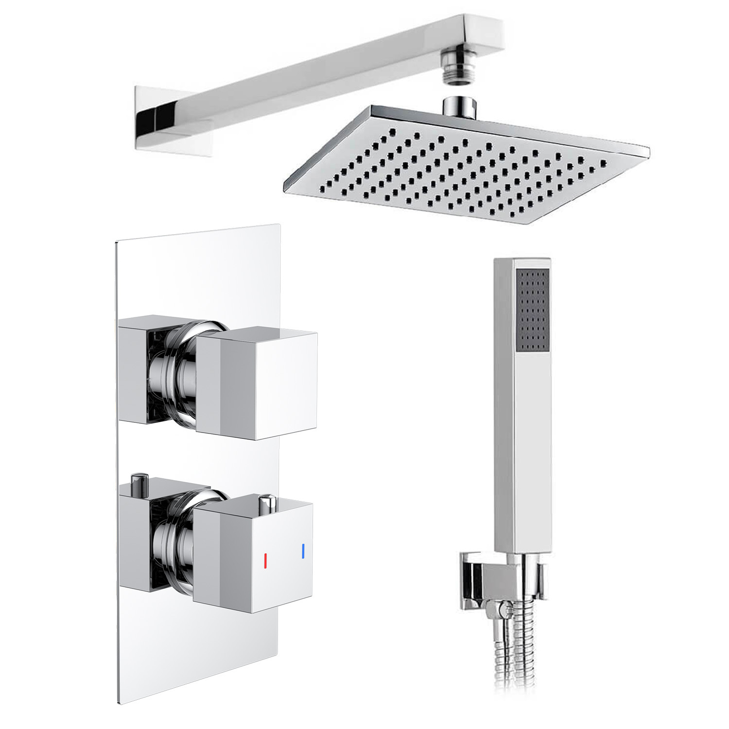 Zachary Concealed Shower Valve, Fixed Head & Shower Handset Kit