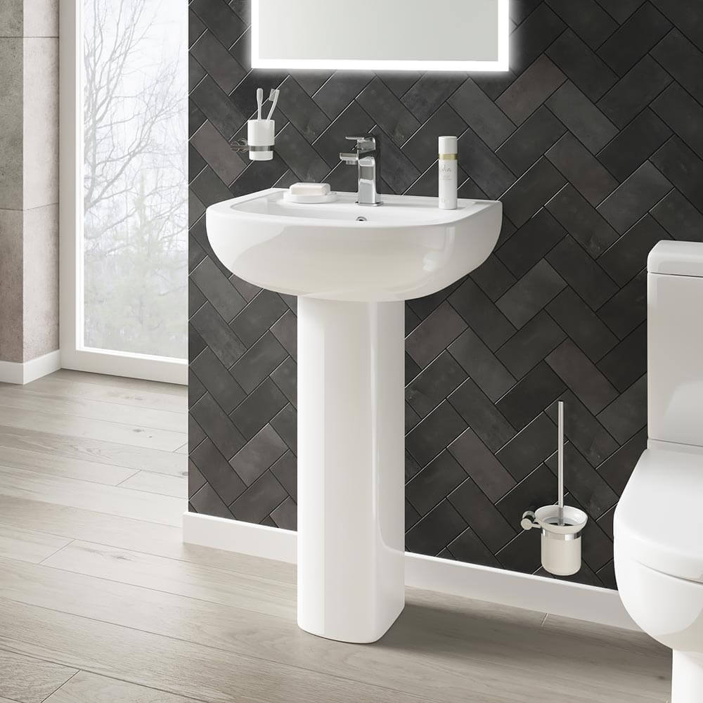 Harbour Grace 550mm 1 Tap Hole Basin & Pedestal