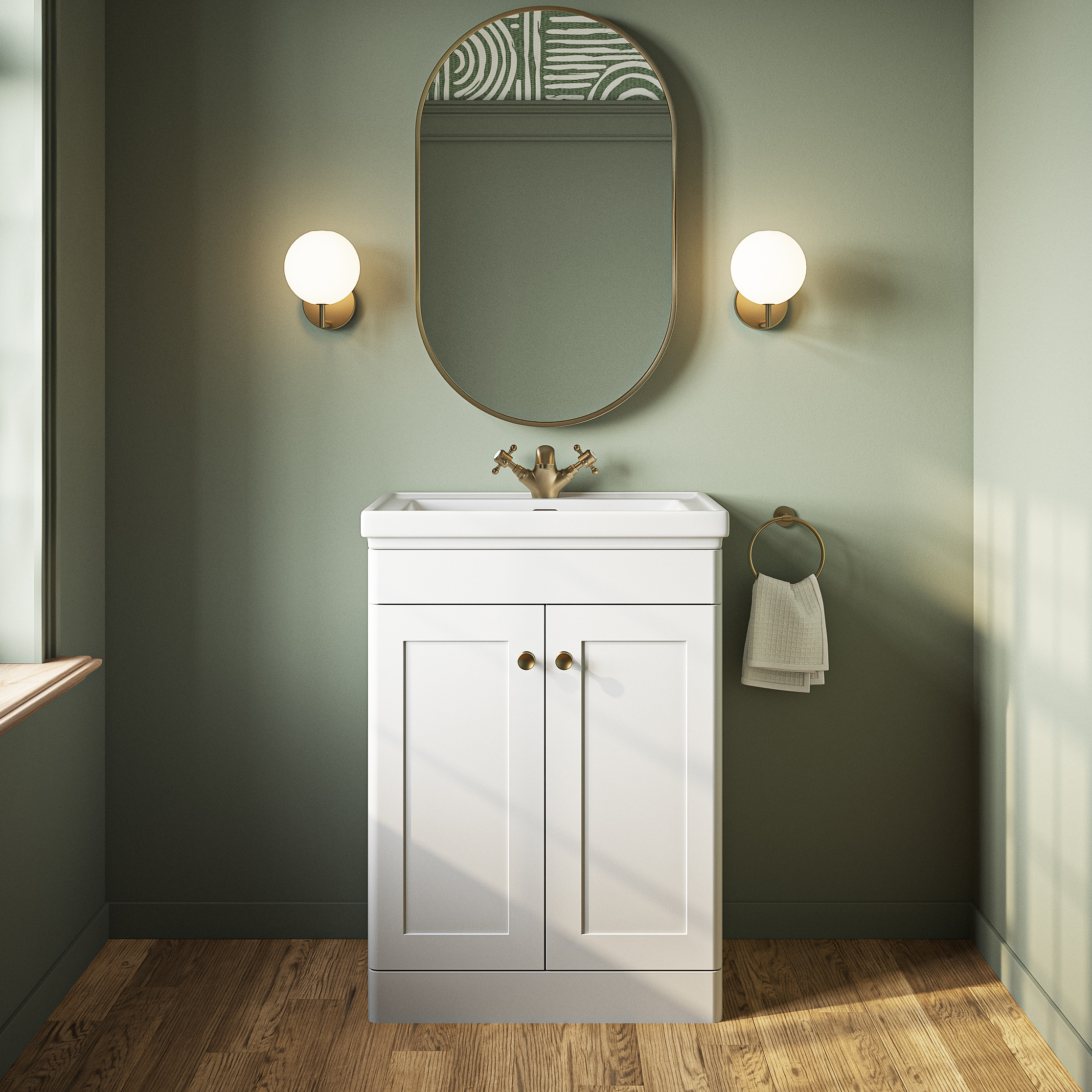 Butler & Rose Ophelia 600mm Floorstanding 2 Door Vanity Unit & Basin