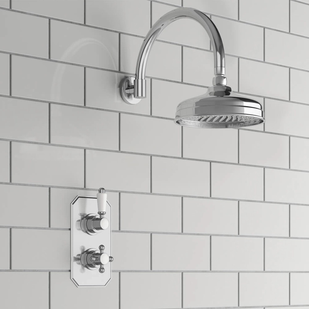 Arabella Traditional Concealed Shower Valve & Fixed Shower Head