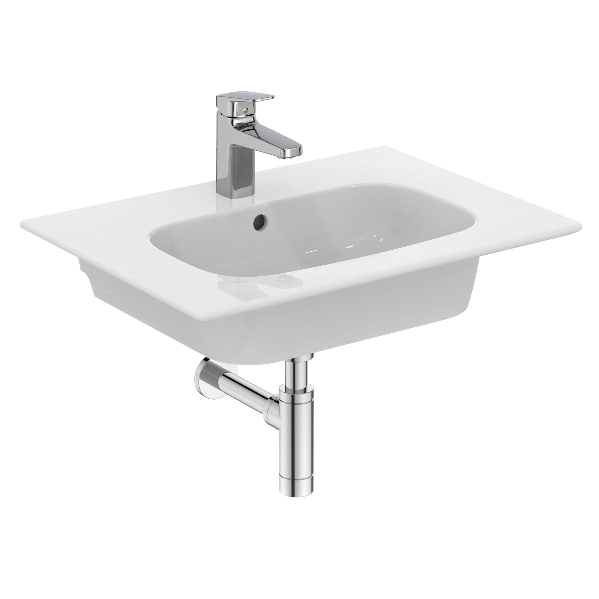 Ideal Standard i.life A Wall Hung Basin & Chrome Bottle Trap