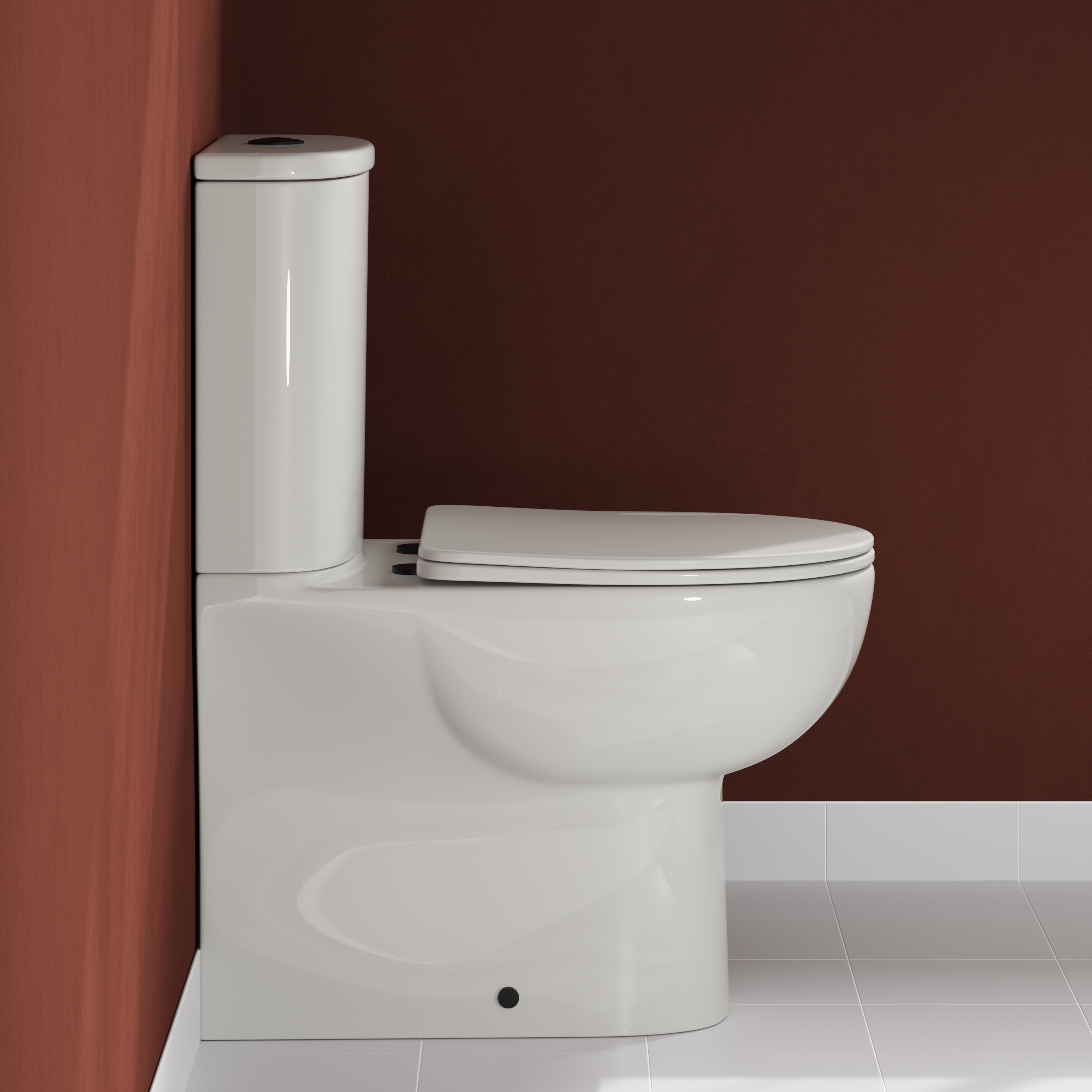 Harbour Serenity Rimless Back To Wall Close Coupled Toilet with Soft Close Seat