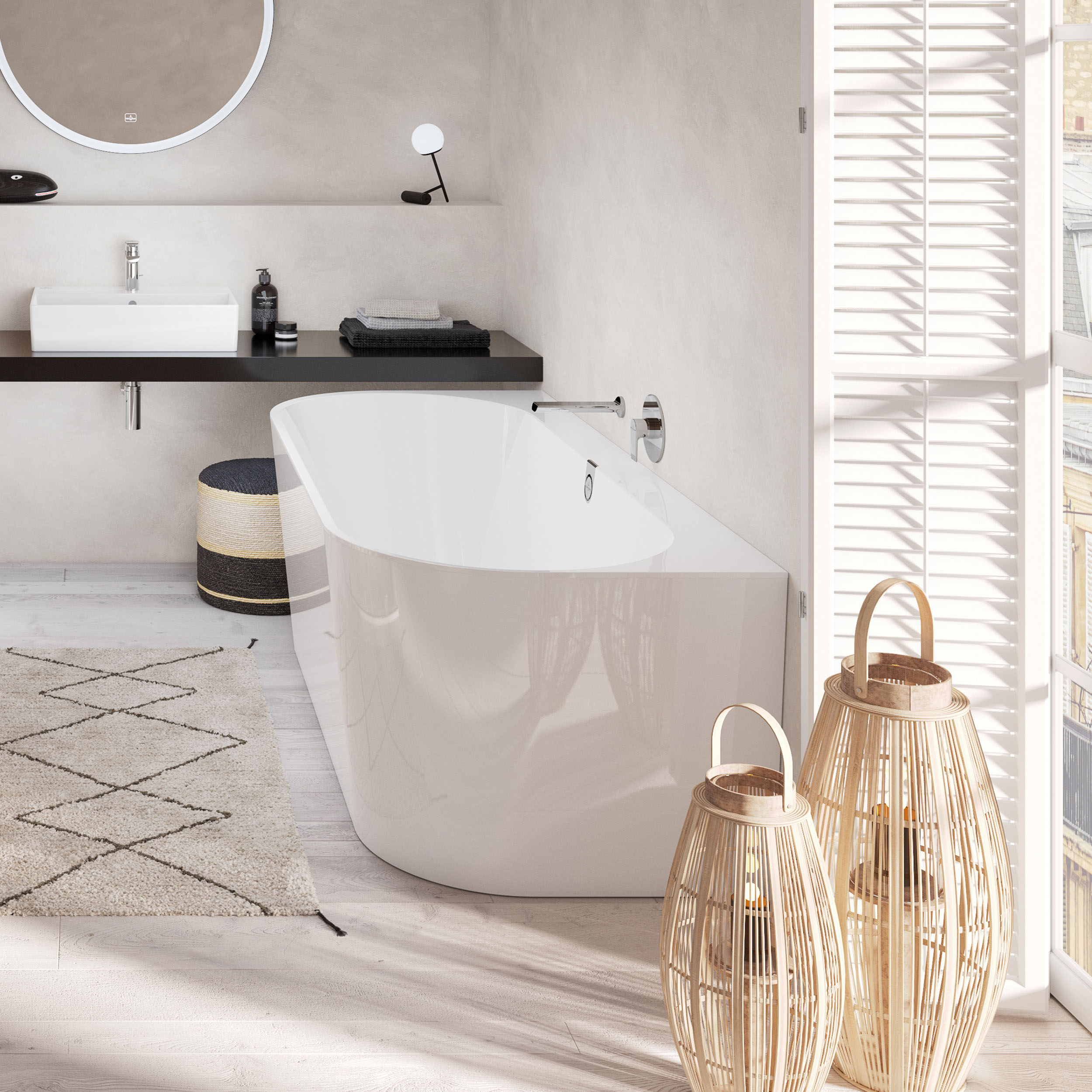 Villeroy & Boch Oberon 2.0 Quaryl Back to Wall Bath - 1800 x 800mm