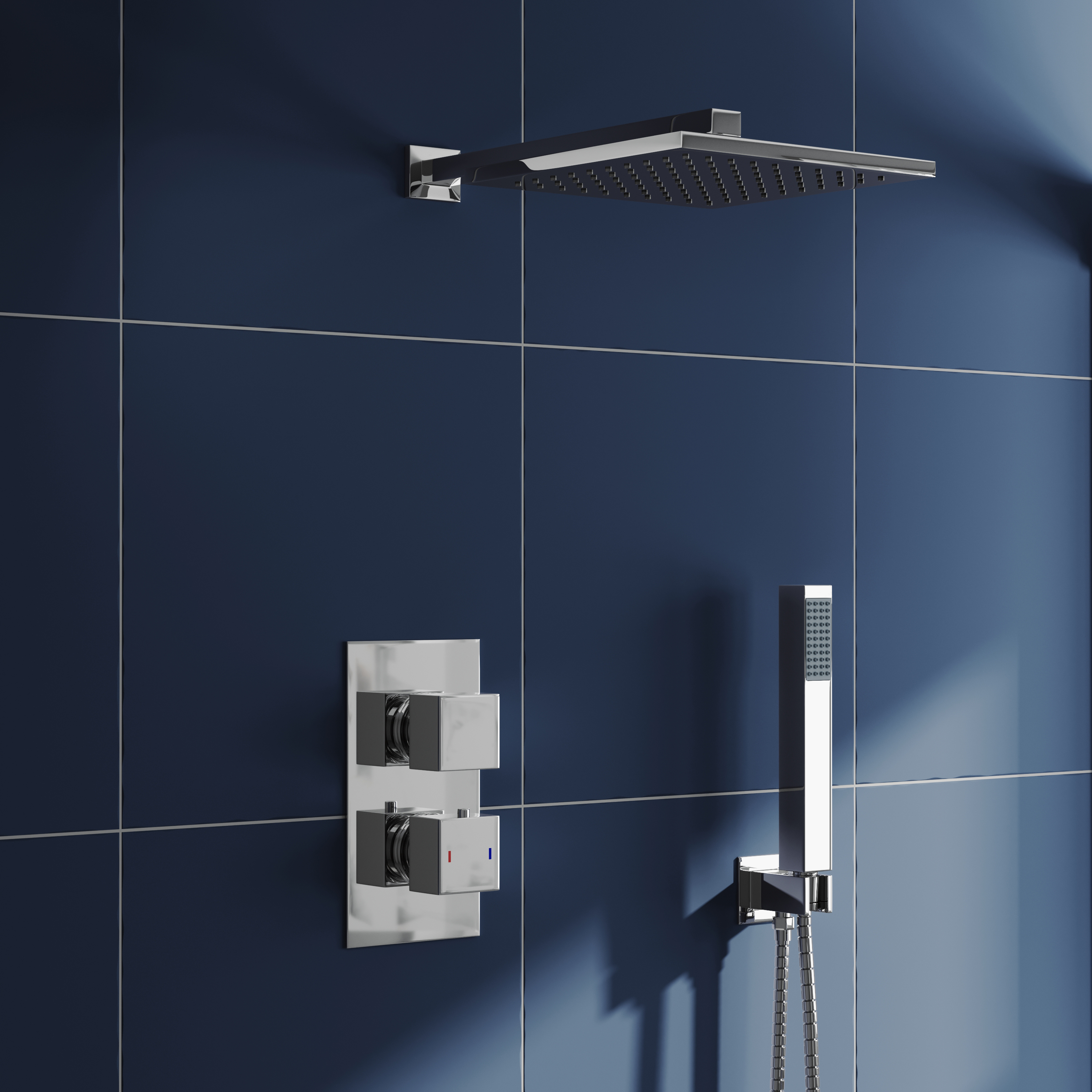 Zachary Concealed Shower Valve, Fixed Head & Shower Handset Kit