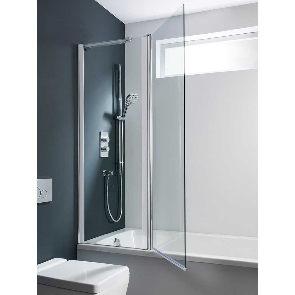 Crosswater Design Double Panel Bath Screen - 1500 x 1060mm
