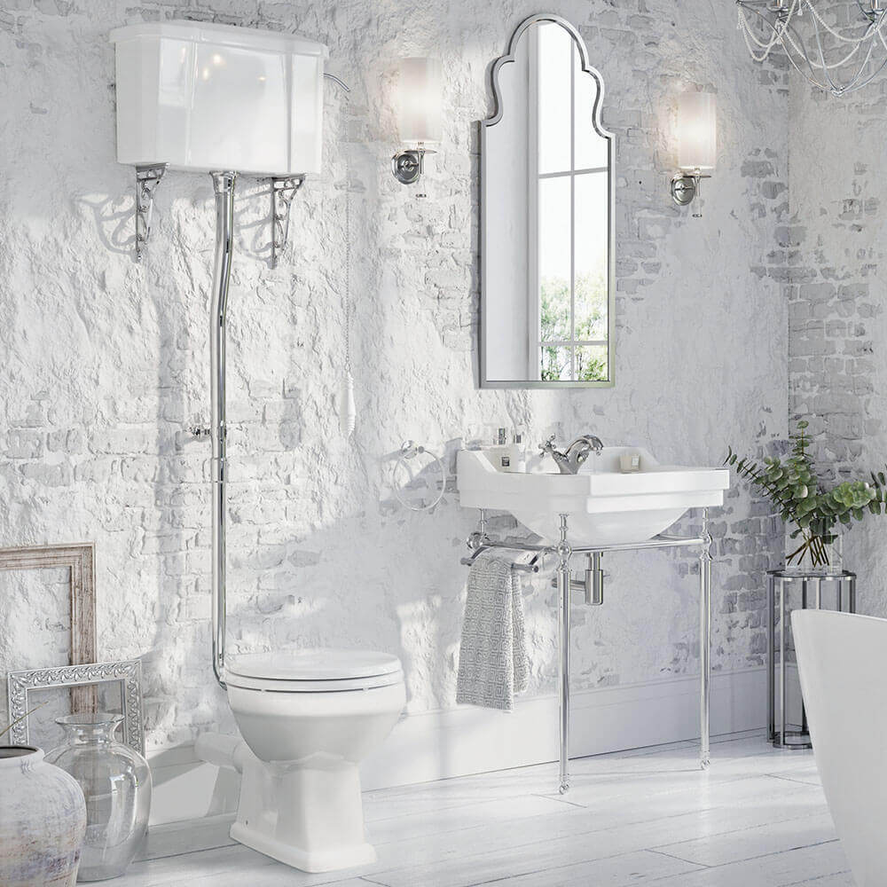 Butler & Rose Audrey Traditional High Level Toilet, Cistern & Flush Pipe Kit and Optional Seat