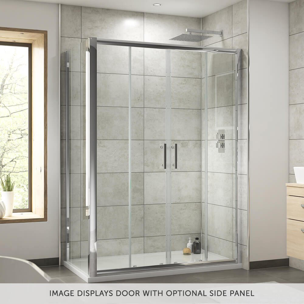 Harbour Primrose Easy Clean 6mm Double Sliding Shower Door & Optional Side Panel