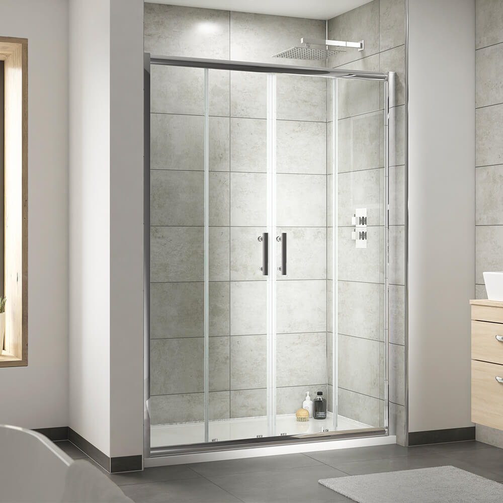Harbour Primrose Easy Clean 6mm Double Sliding Shower Door & Optional Side Panel