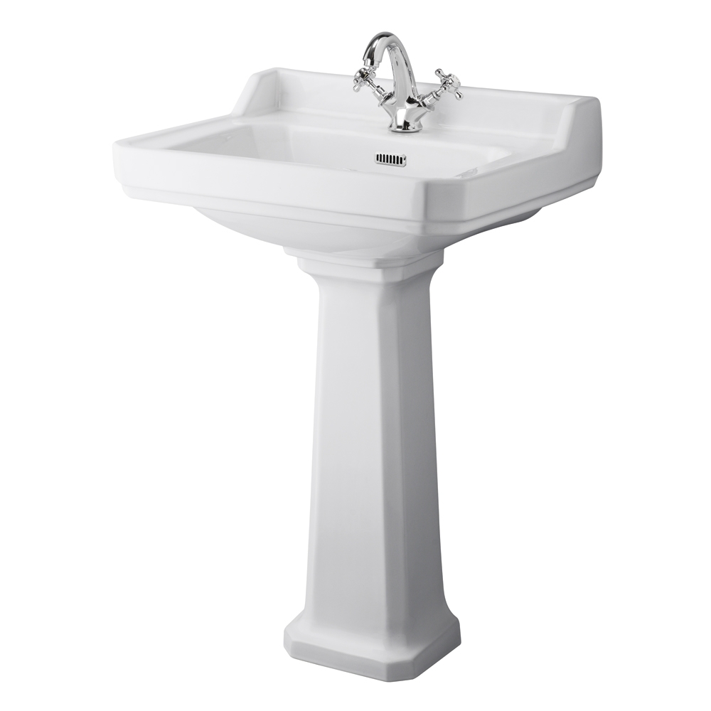 Butler & Rose Catherine 600mm Full Pedestal & Basin - 1 Tap Hole