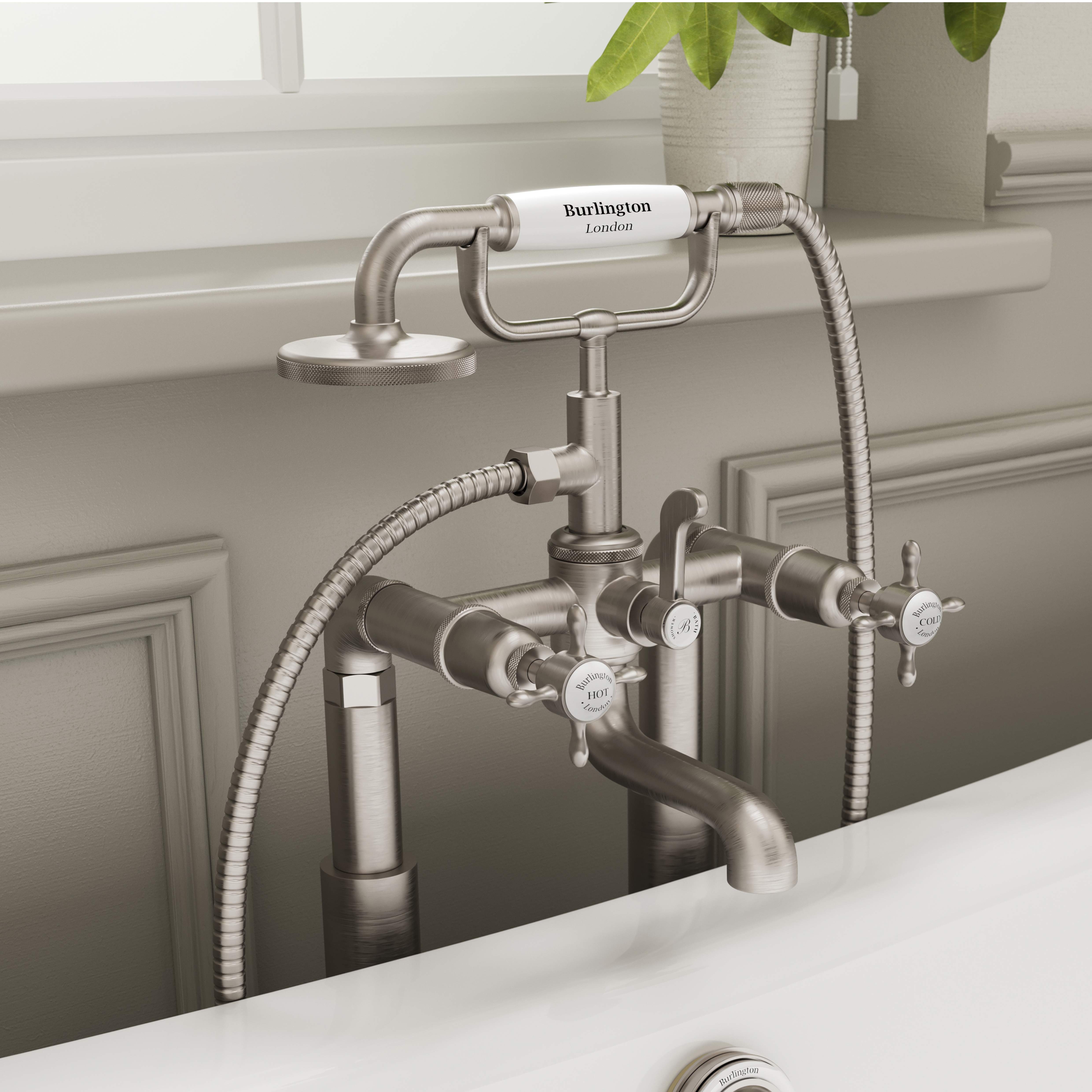 Burlington Guild Freestanding Bath Shower Mixer with Shower Kit