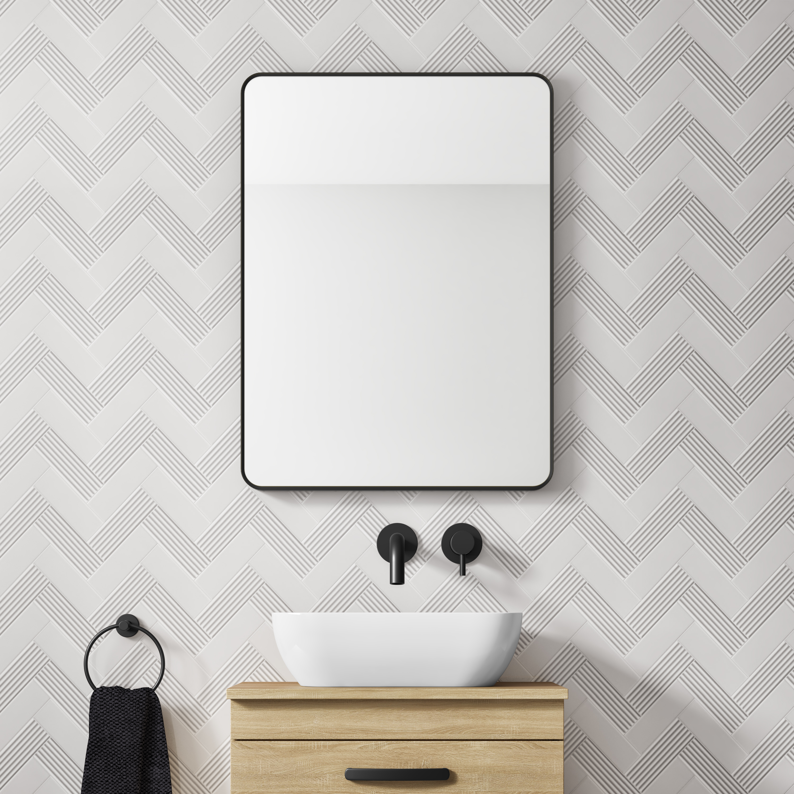 HIX Rectangular Framed Bathroom Mirror - 600 x 800mm