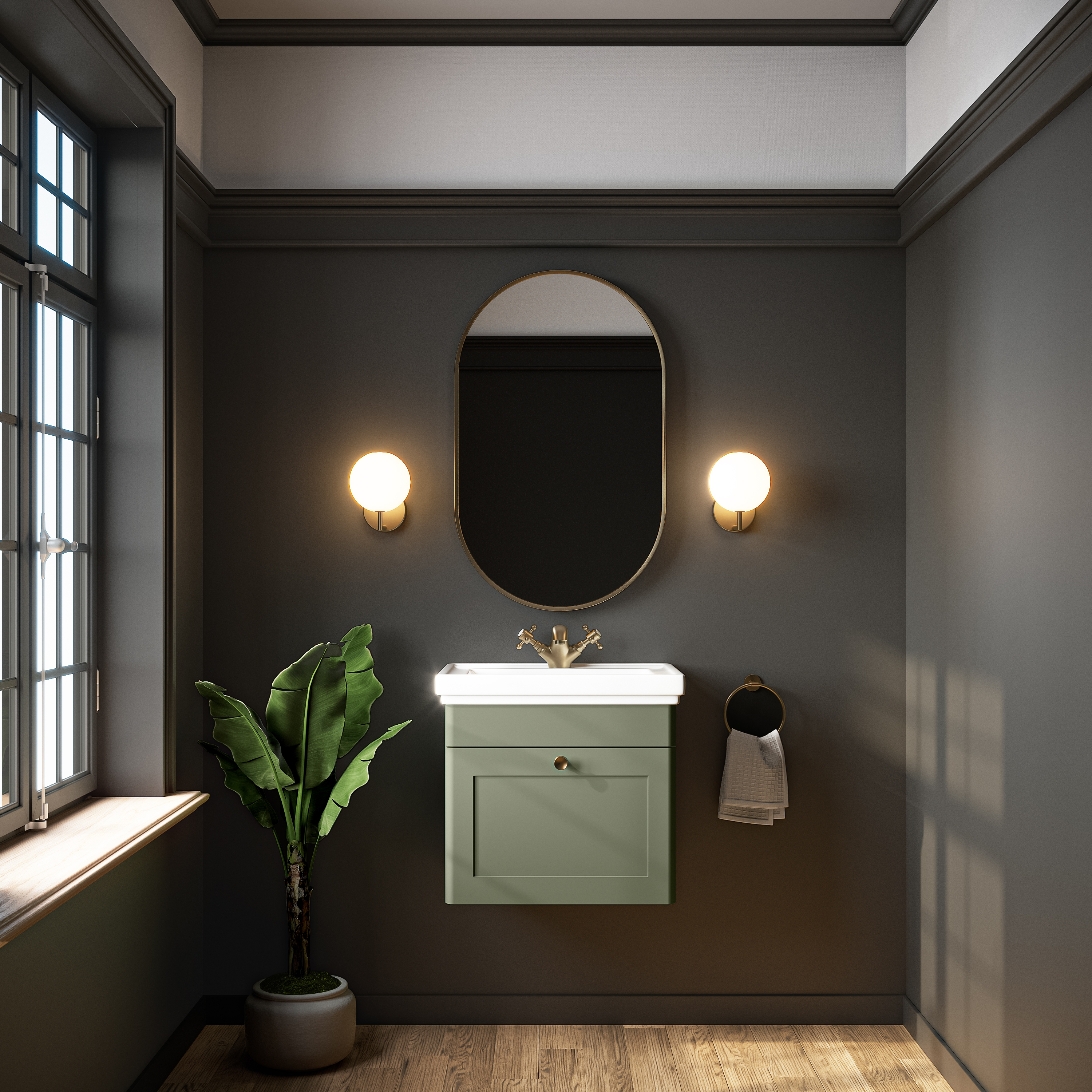 Butler & Rose Ophelia Traditional Toilet & 500mm Wall Hung Vanity Unit Bathroom Suite