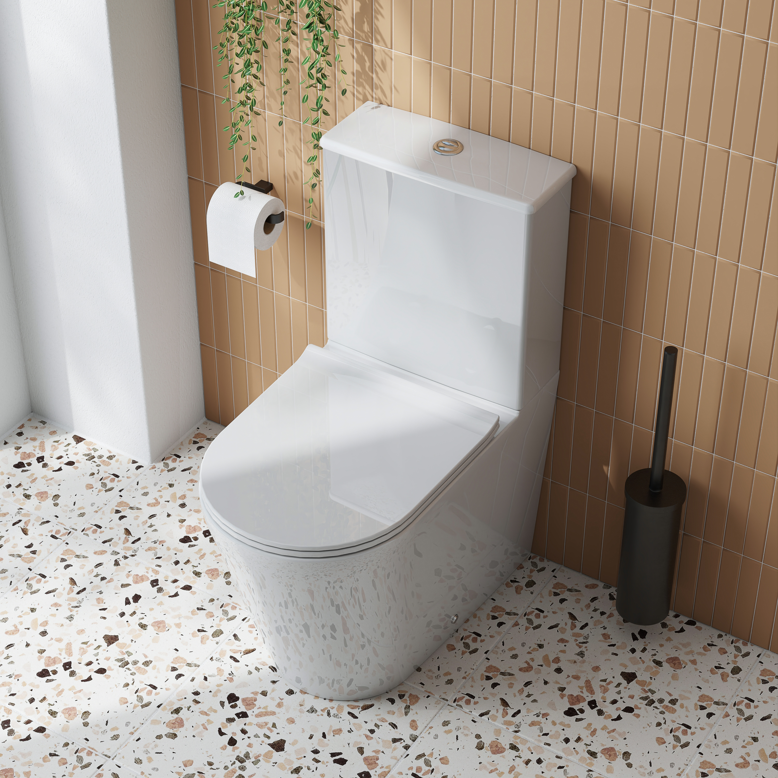 Harbour Acclaim Rimless Back to Wall Close-Coupled Toilet & Soft Close Seat