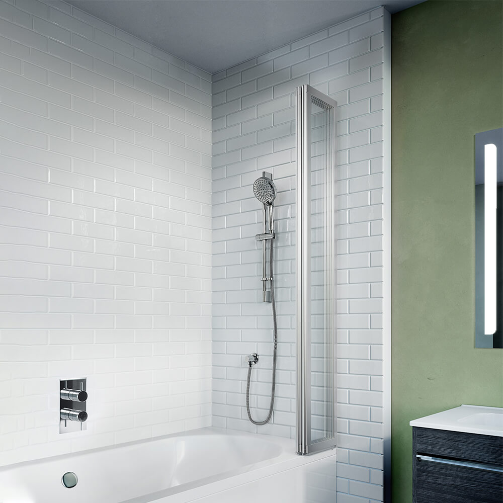 Crosswater Kai 6 Easy Clean Four Panel Fully Folding Bath Screen - 1502 x 805mm