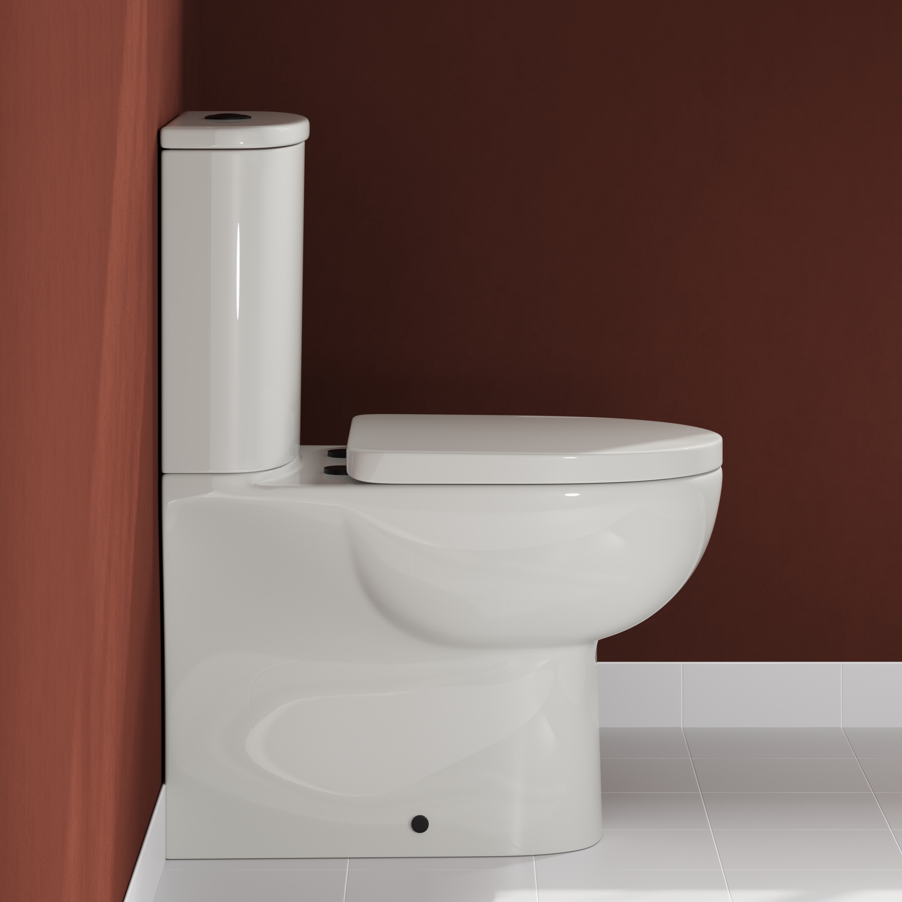 Harbour Serenity Rimless Back To Wall Close Coupled Toilet with Soft Close Seat