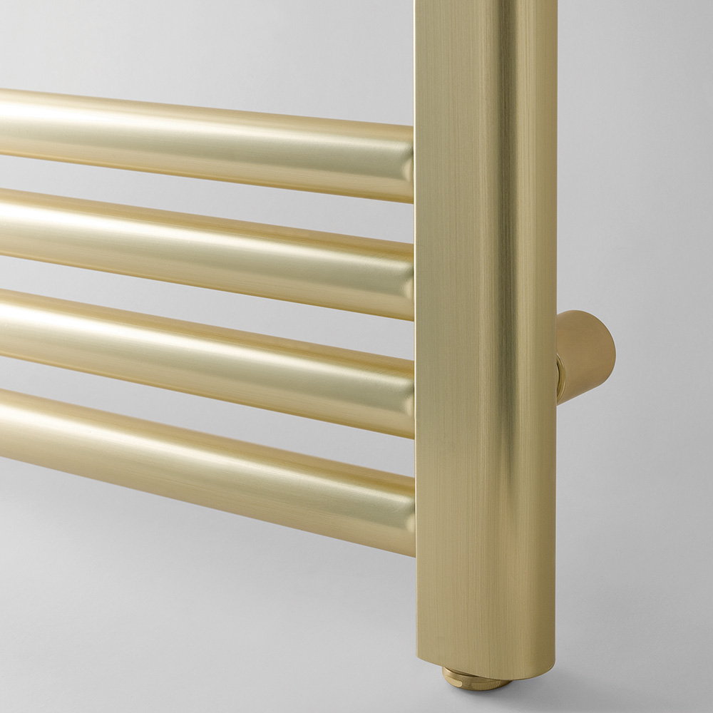 EliteHeat Steel Ladder Heated Towel Rail 25mm Bars - Brushed Brass - 7 Sizes
