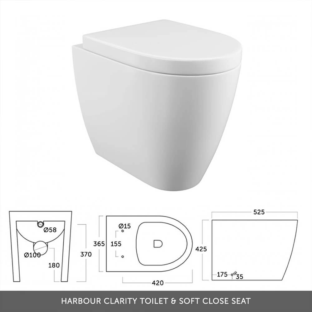 Vellamo Aspire 1000mm 2 Door Combination Basin & Toilet Unit - Gloss White
