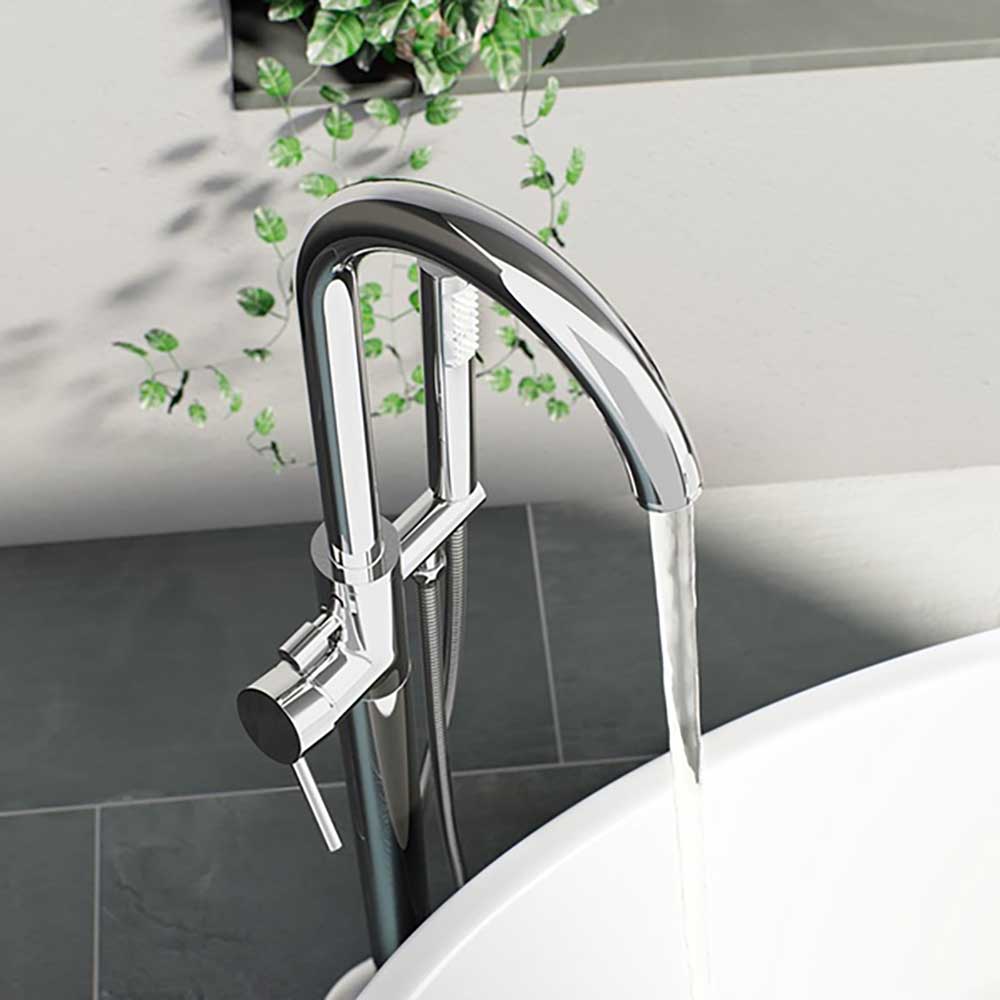 Vellamo Twist Freestanding Bath Shower Mixer Tap