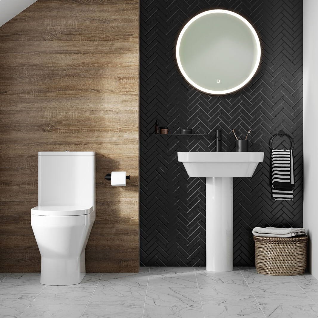 Britton Bathrooms Curve2 Rimless Back to Wall Close Coupled Toilet & Soft Close Seat