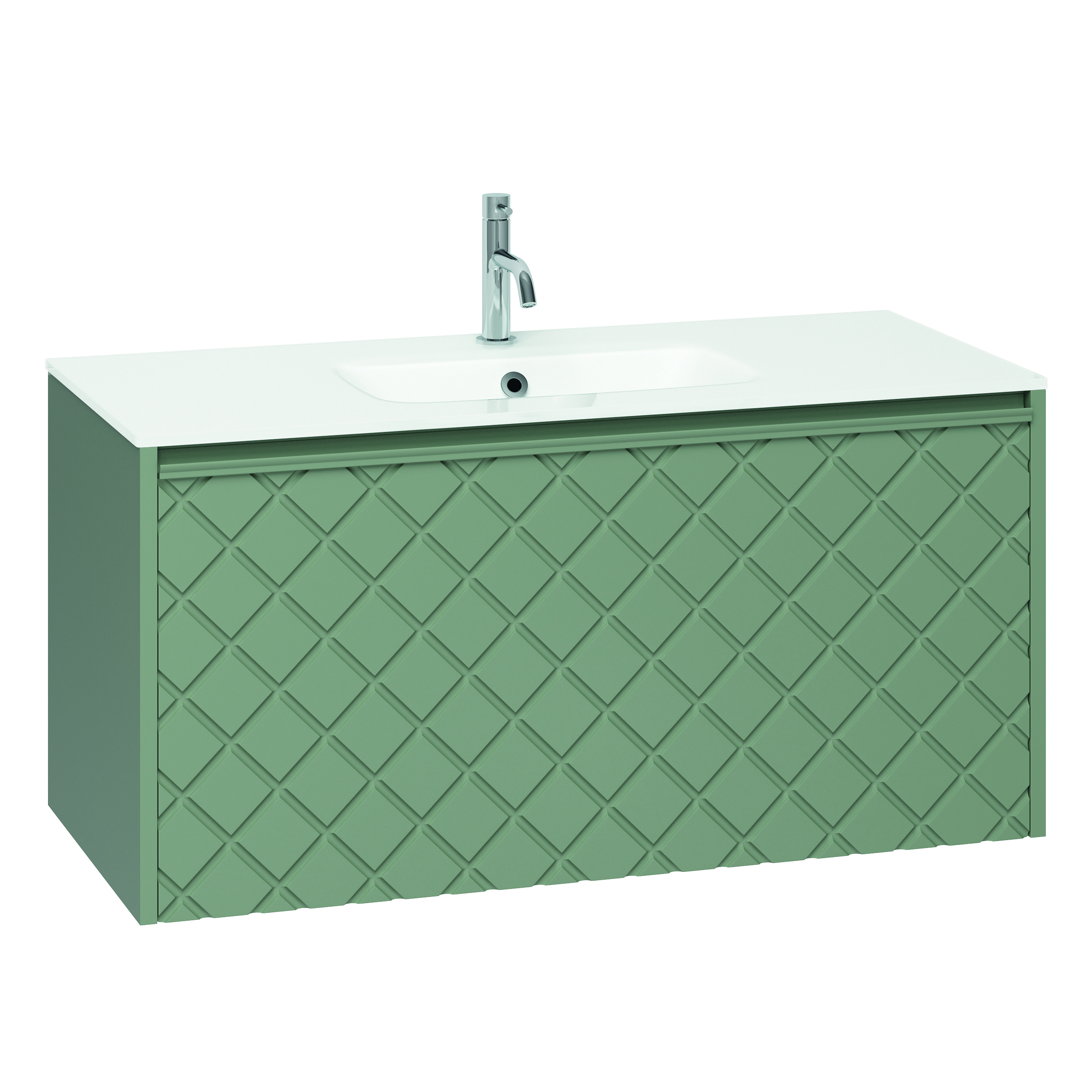 Crosswater Vergo 1000mm Wall Hung Single Crosshatch Drawer Vanity Unit & Basin Options