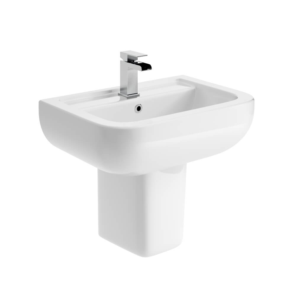 Harbour Icon 550mm 1 Tap Hole Basin & Semi Pedestal