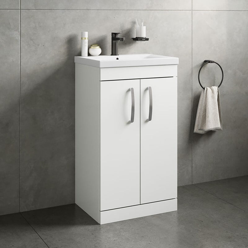 Emily 1000mm Combination Bathroom Toilet & Sink Unit - White Gloss