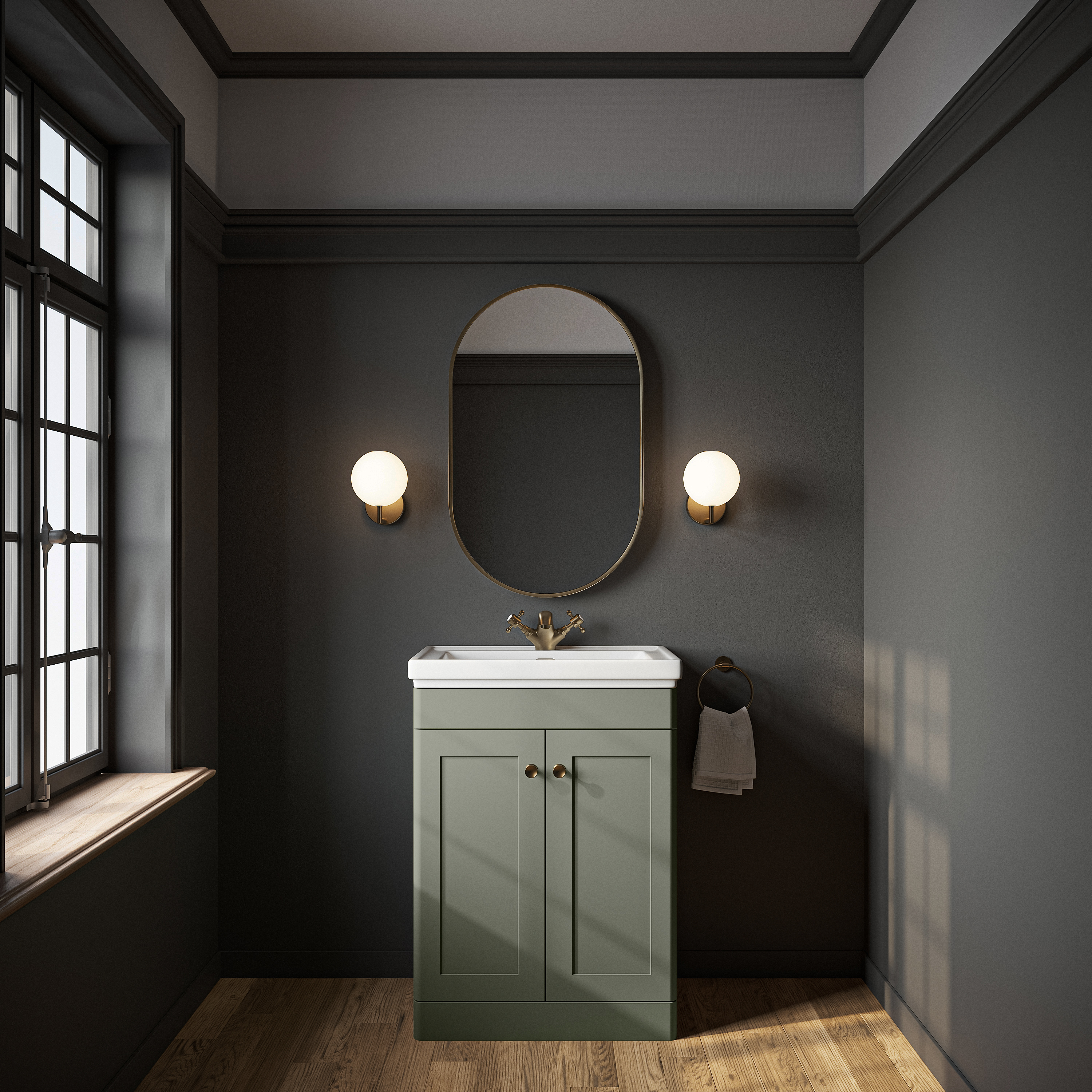 Butler & Rose Ophelia 600mm Floorstanding 2 Door Vanity Unit & Basin