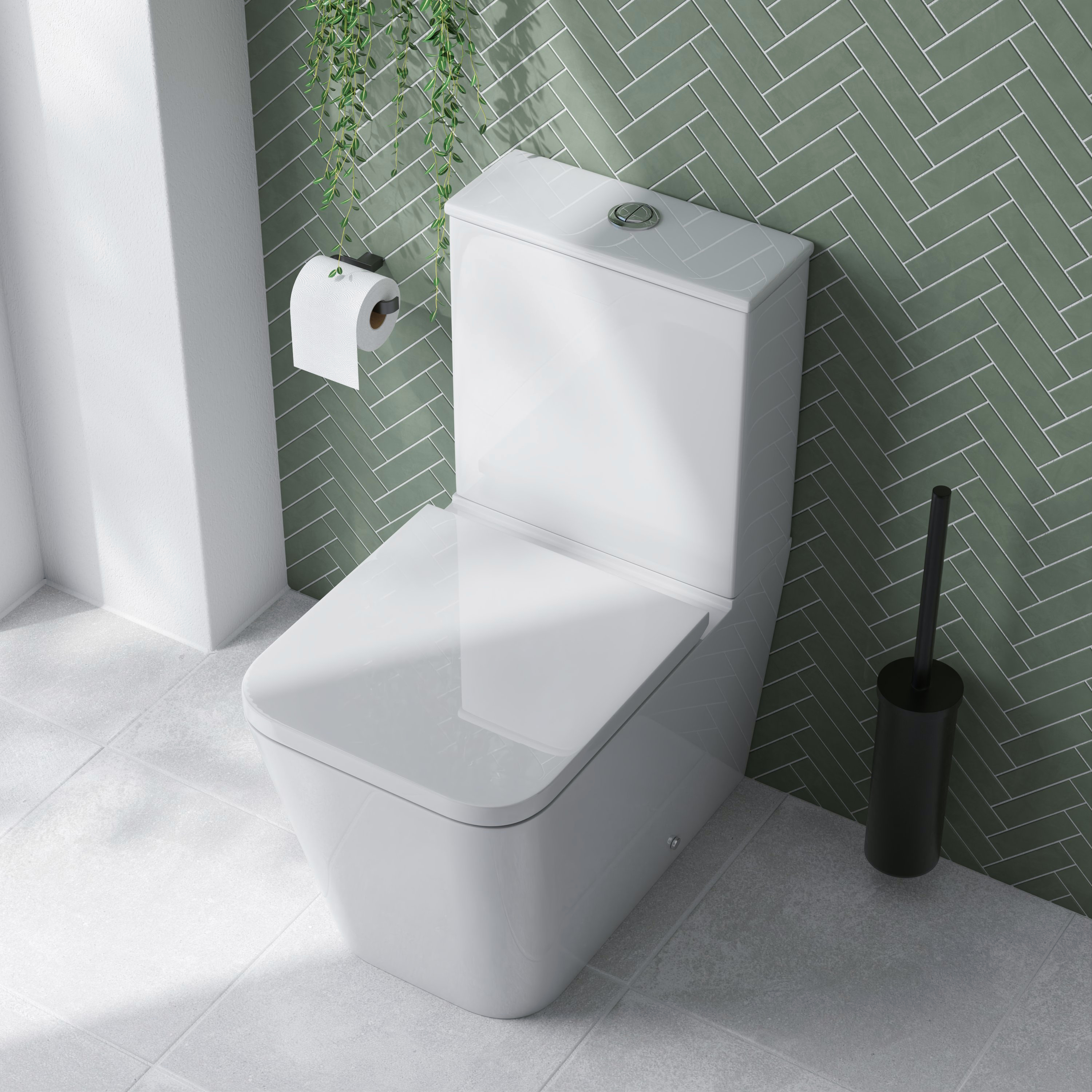 Emily Rimless Fully Back to Wall Close Coupled Toilet & Soft Close Seat