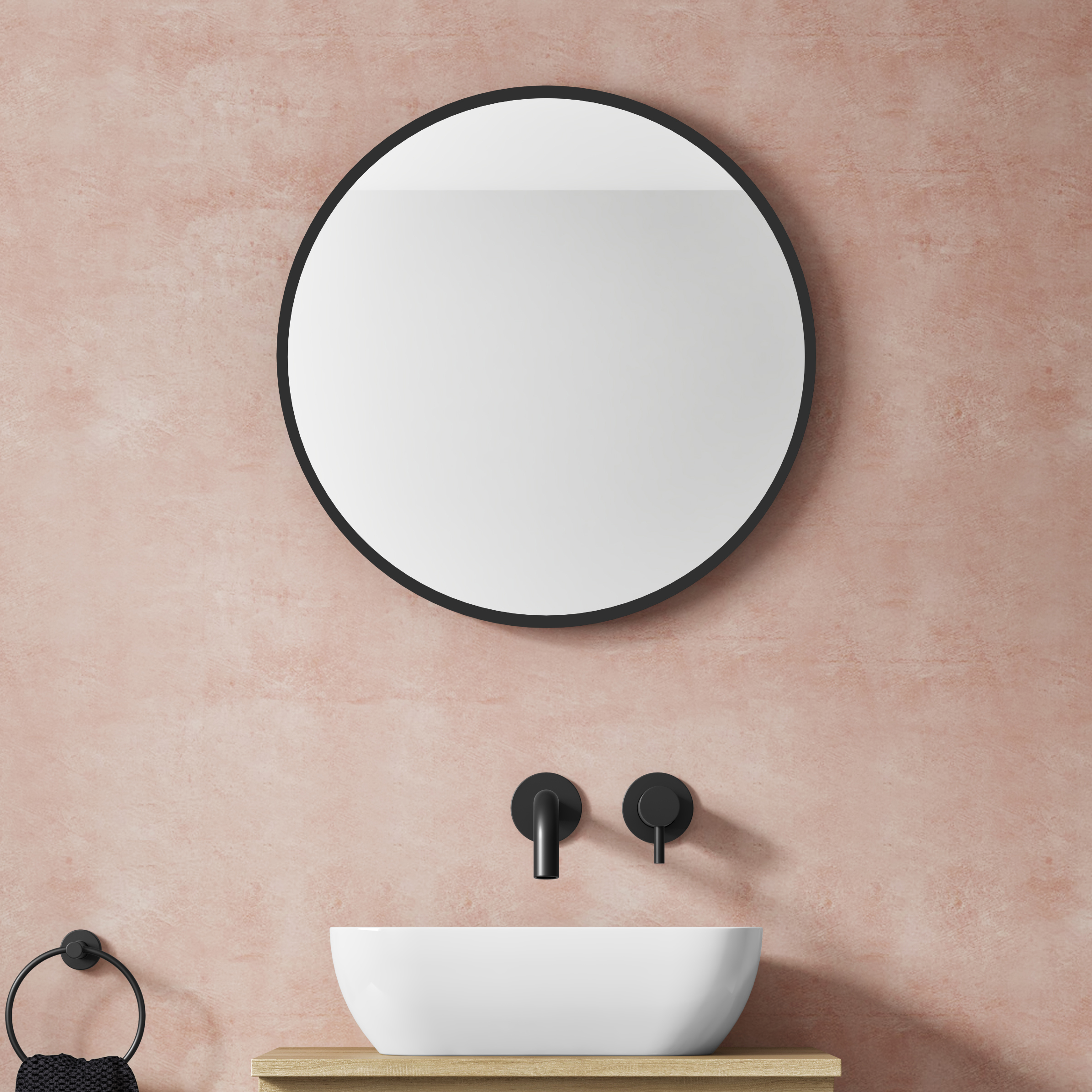 VOS Round Framed Mirror - 600mm