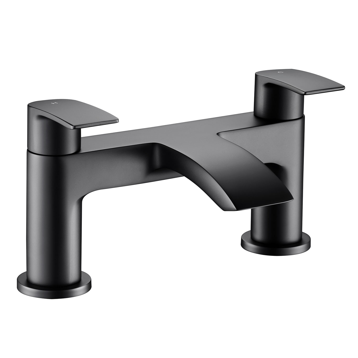 Vellamo Swift Matt Black Deck Mounted Bath Filler