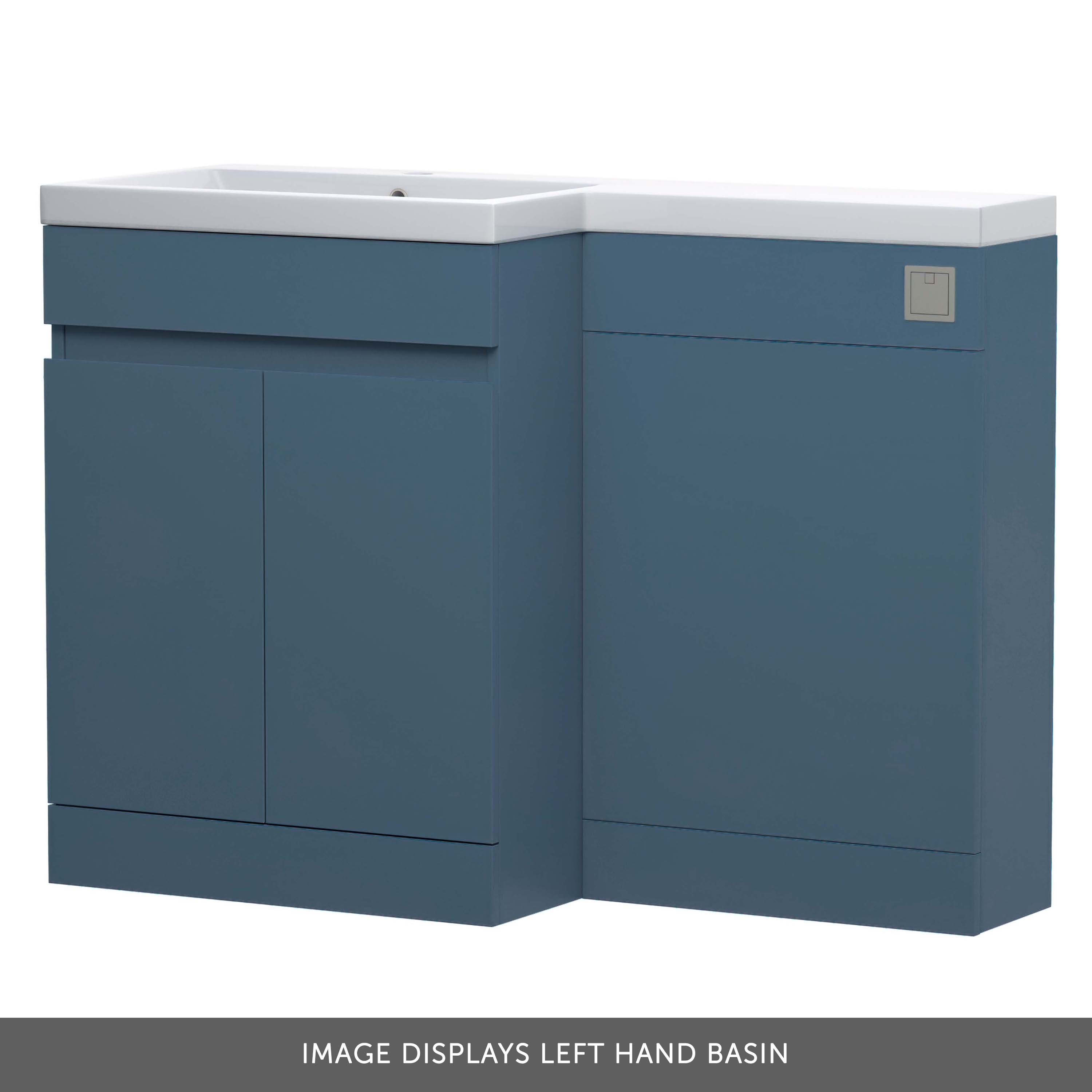 Dylan 1100mm Combination Basin & Toilet Unit - Matt Blue