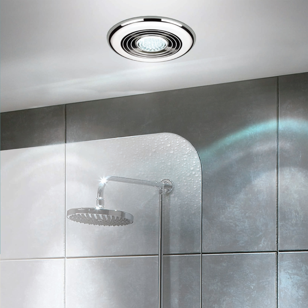 hib. Turbo Cool White LED Illuminated Inline Chrome Ceiling Fan