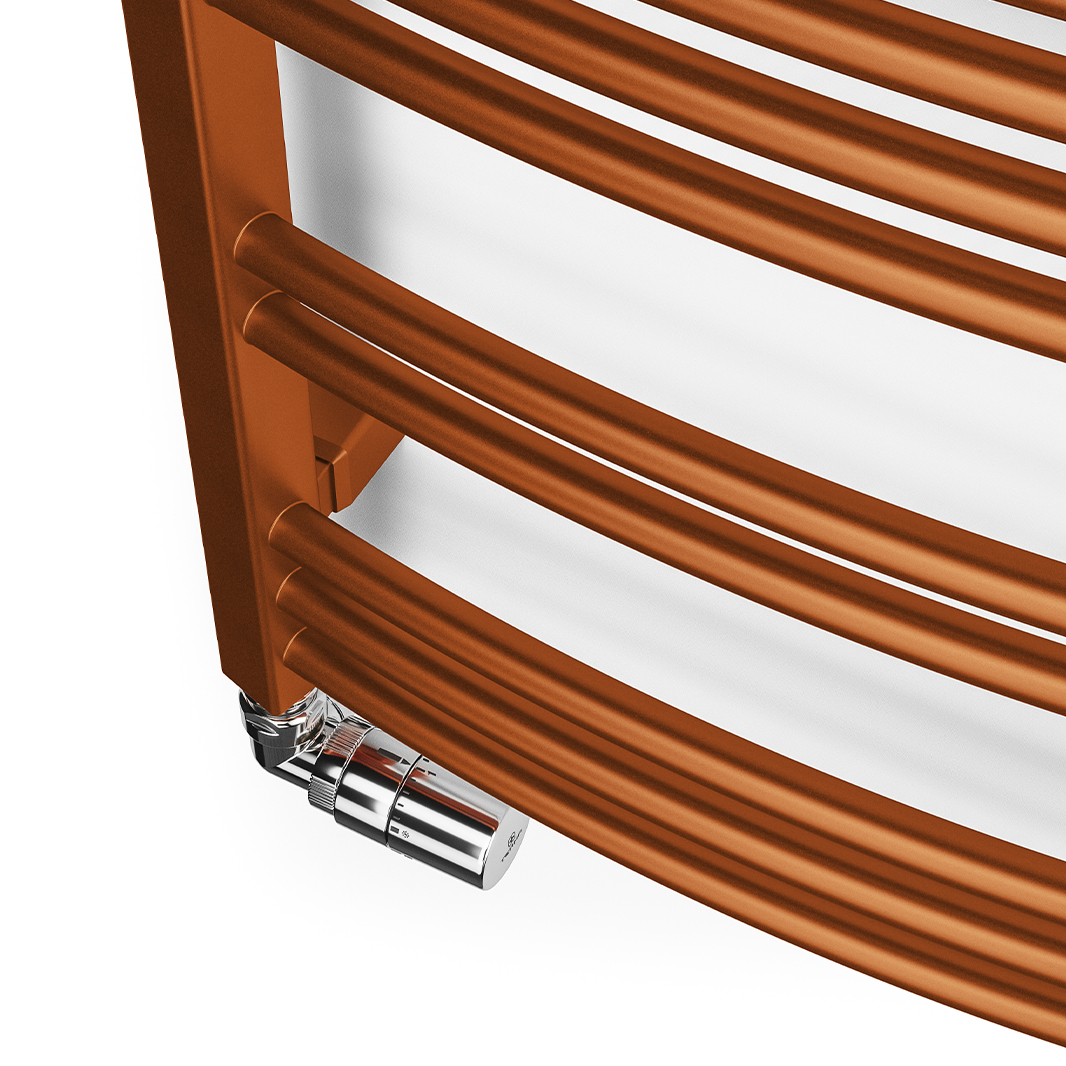 Terma Jade Curved Heated Towel Rail - True Copper - 2 Sizes