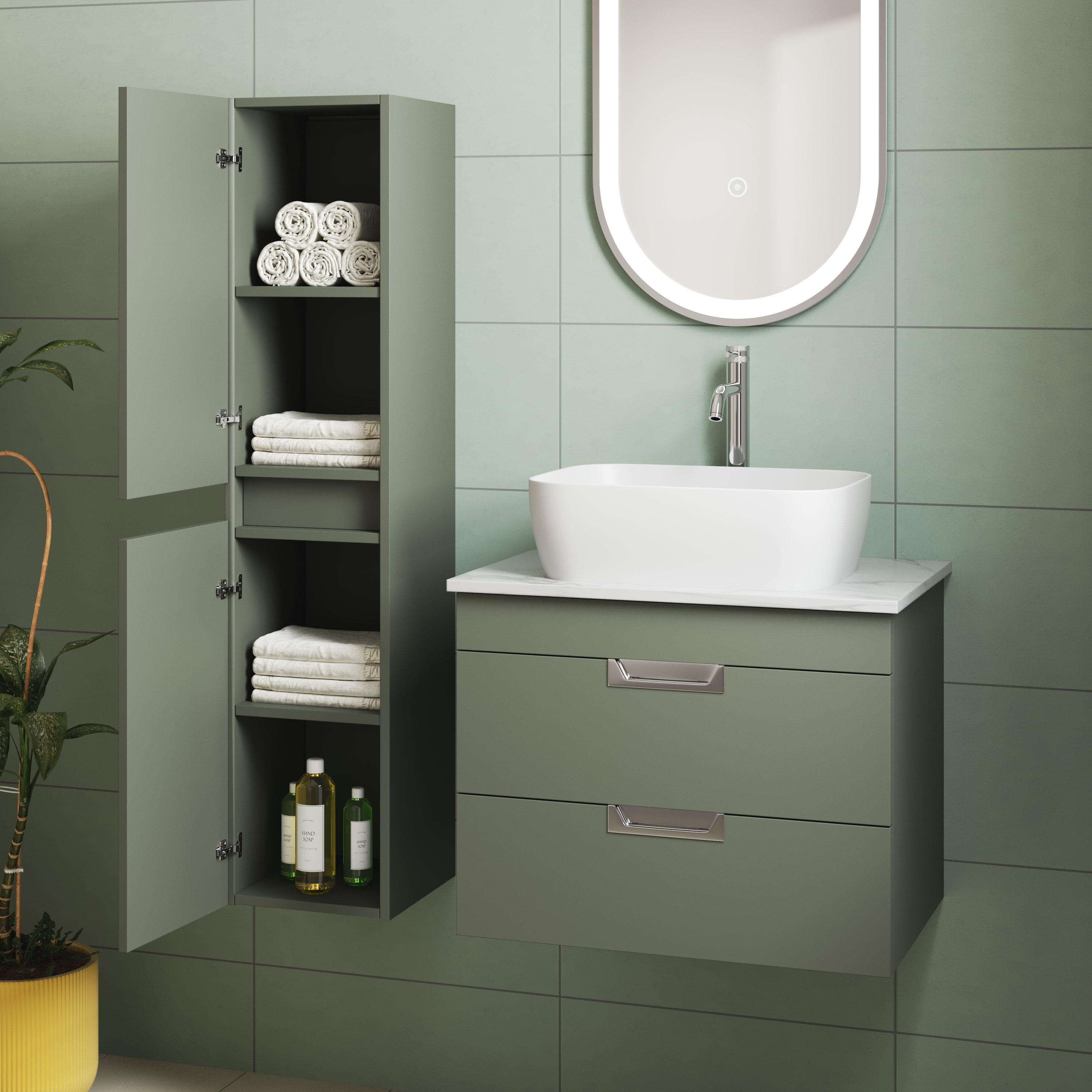 Isla/Freddie 1200mm Wall Mounted Tall Storage Cabinet