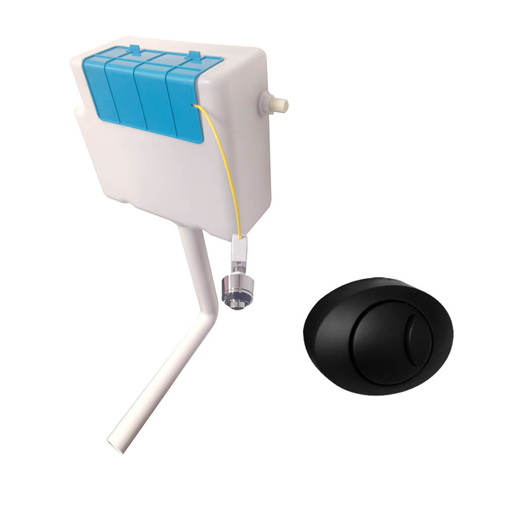 Drench Dual Flush Concealed Cistern with Black Push Button