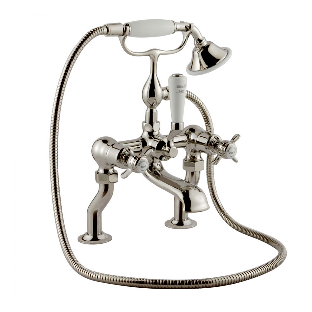 Butler & Rose Caledonia Pinch Floor Standing Bath And Shower Mixer Tap With Shower Kit