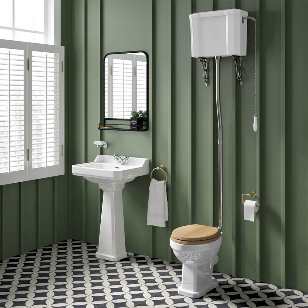 Butler & Rose Catherine High Level Toilet with Pan, Cistern & Flush Pipe Kit