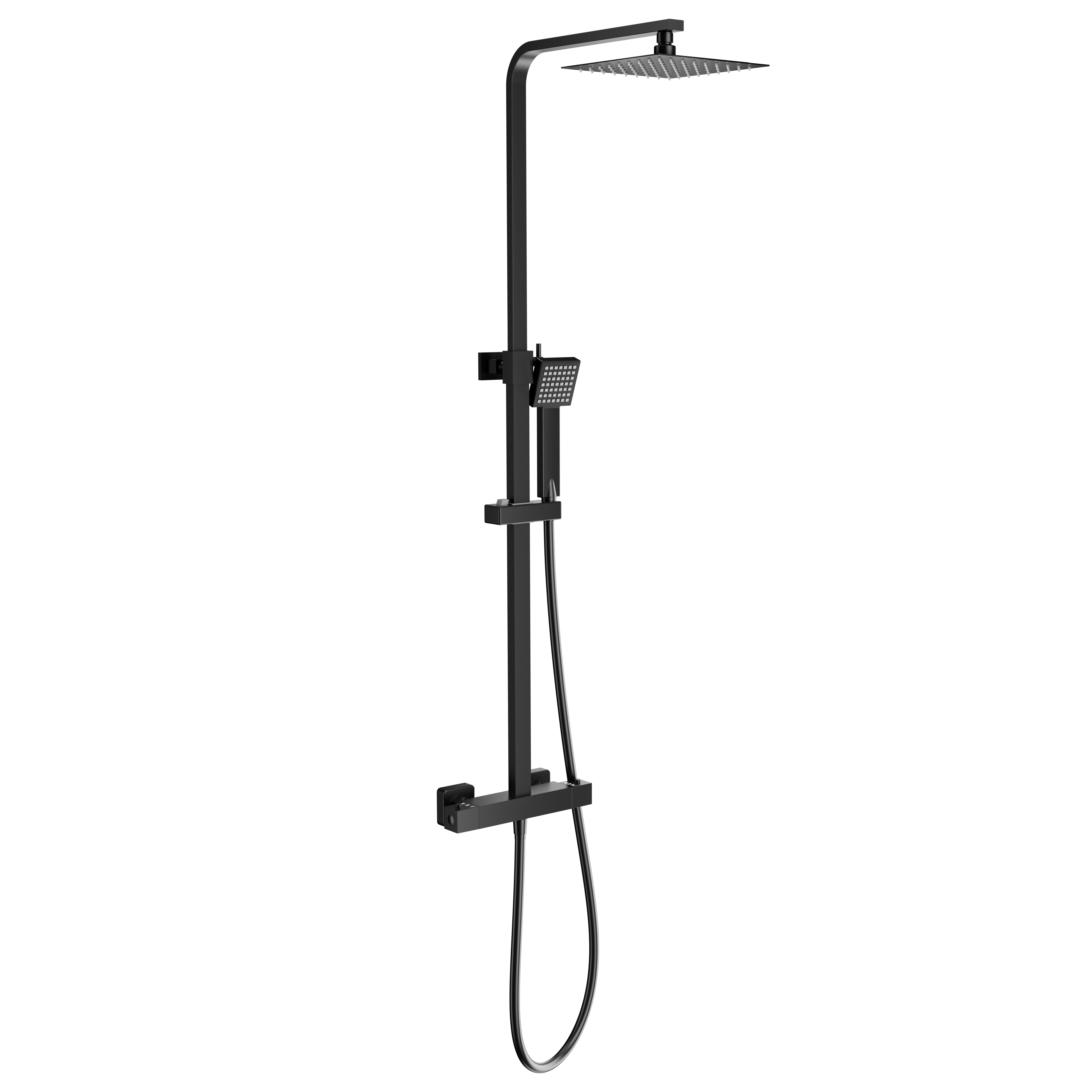 Harbour Status Matt Black Thermostatic Exposed Shower Kit