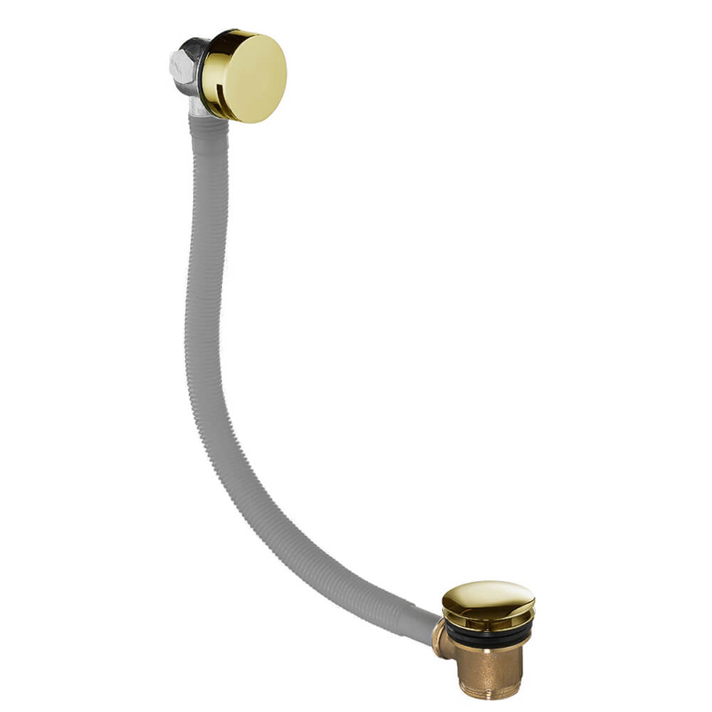 VOS Exofil Overflow Bath Filler with Click Clack Waste - Brushed Brass