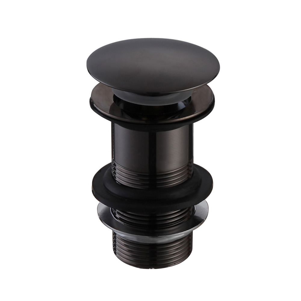 Vellamo Matt Black Unslotted Clicker Basin Waste