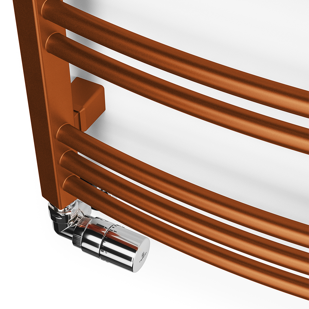 Terma Jade Curved Heated Towel Rail - True Copper - 2 Sizes