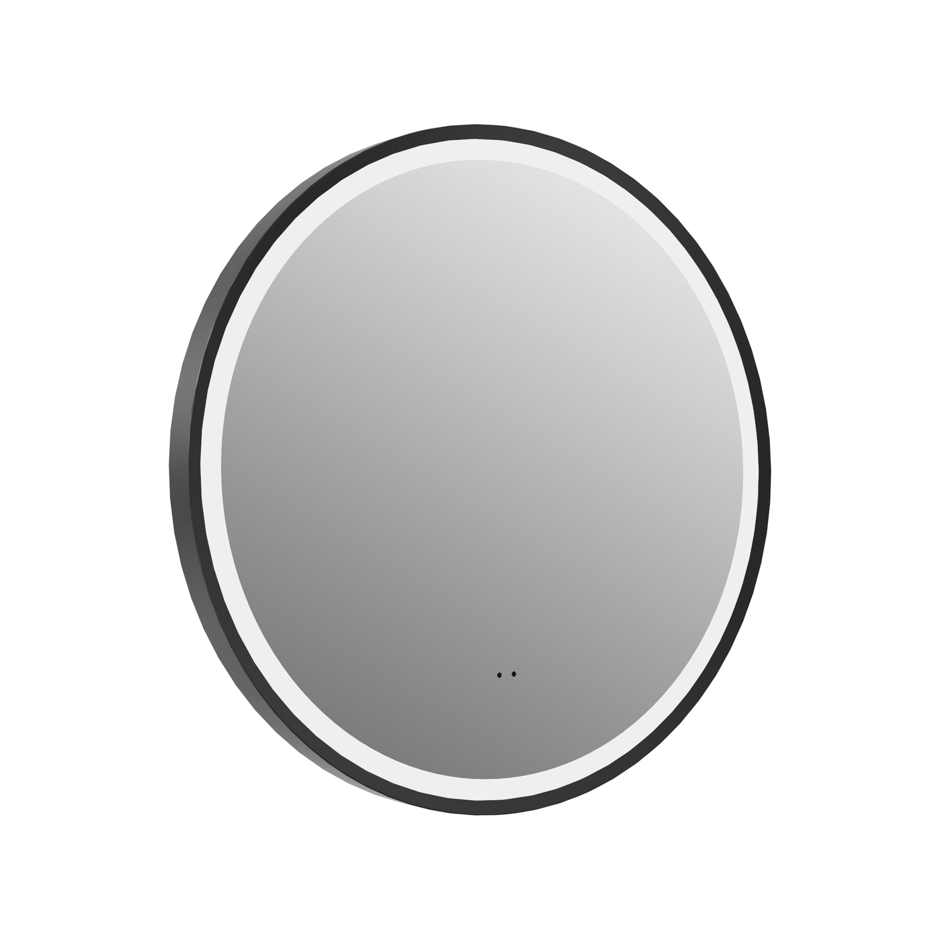 Drench Noir LED Illuminated Round Black Framed Mirror with Demister Pad & Colour Change LEDs - 600mm