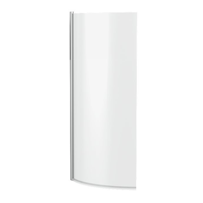 Drench Curved Polished Chrome Hinged P-Bath Screen - 1433 x 700mm